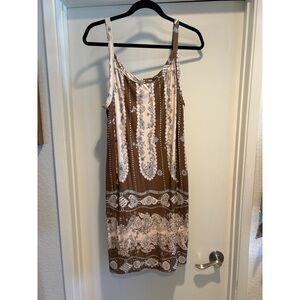 Novella Royale Brown and Cream Dress